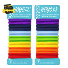 No Metal Hair Elastics Bands, Chakra Color Ponytail Holder No Snag Ties for Girl