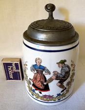 Bierkrug; Zinndeckel; Rieber; Mitterteich; Tr...