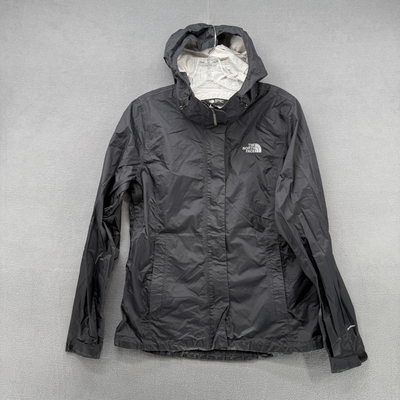 The North Face Rain Jacket Womens S Black Venture 2 Dryvent Waterproof Hooded
