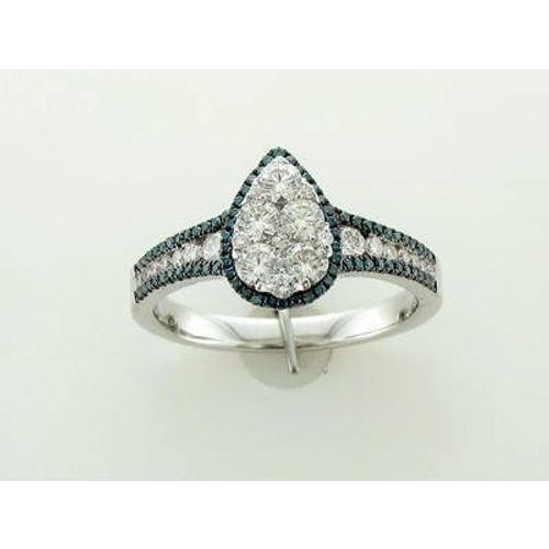 Le Vian 14K White Gold Cocktail Ring for Her 0.90 cts Vanilla Blue Diamonds Sz 7