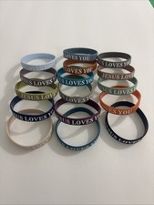 Fashion Lot 16PCS Jesus loves You Rubber Bracelets,Colorful Loves You... NEW