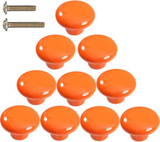 1.5" Large Mushroom Shape Glossy Ceramic Cabinet Knobs, 10Pcs round Shape Cute C