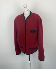 Vintage Geiger Austria Boiled Wool Jacket Red Sz 42 Eu Ladies