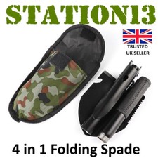 4 in 1 Folding Spade - Camping, Backpacking - Spade/Trowel, Saw, Bottle Opener