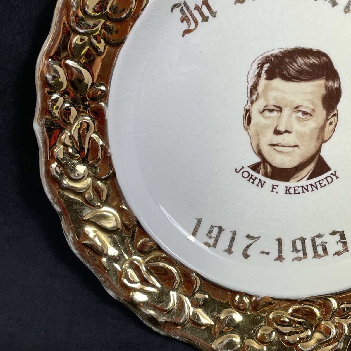 Vintage President John F. Kennedy In Memoriam 1917-1963 Gold Trim