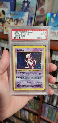 PSA 9 1st edition Shadowless Mewtwo 🔮 OOAK PRINT ERROR 10/102