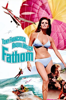 1967 Fathom Movie Poster 11X17 Raquel Welch Fathom Harvill Action Spy  