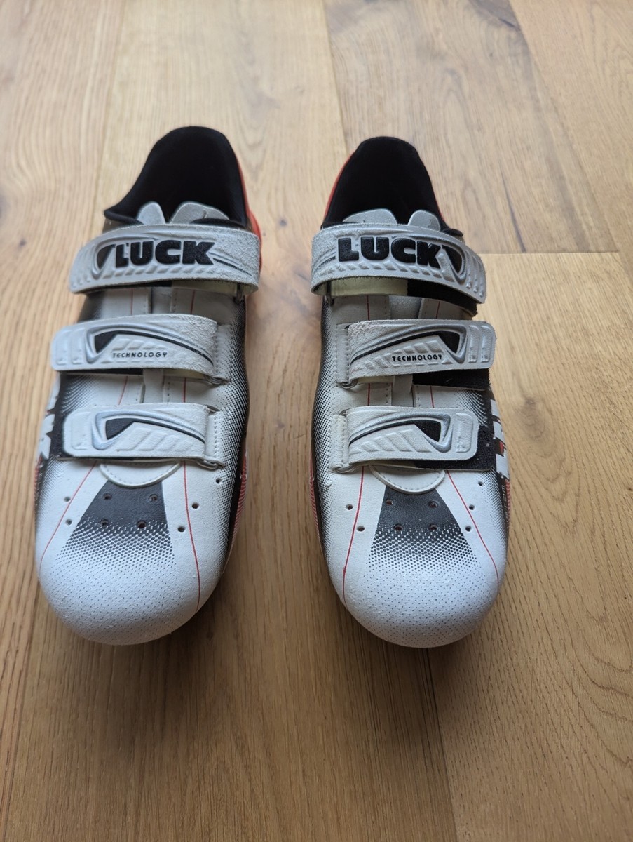 LUCK White Leather Cycling Bicycle Shoes Size EUR 43 UK UK