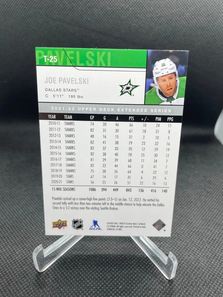 2021-22 Extended Series 06-07 Upper Deck Retro #T-25 Joe Pavelski - Dallas Stars - Image 2 of 2