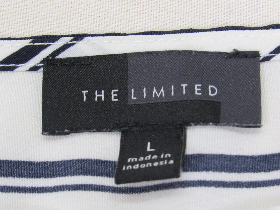 Blusa Top The LIMITED Manga Mariposa Rayas Azul Marino Blanco L [48 Busto 24L] Foto 3 de 4