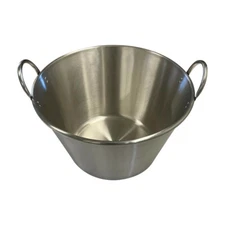 Cazo Stainless Steel 27.5" Caso Para Carnitas Comal Fry Pot Pan Wok