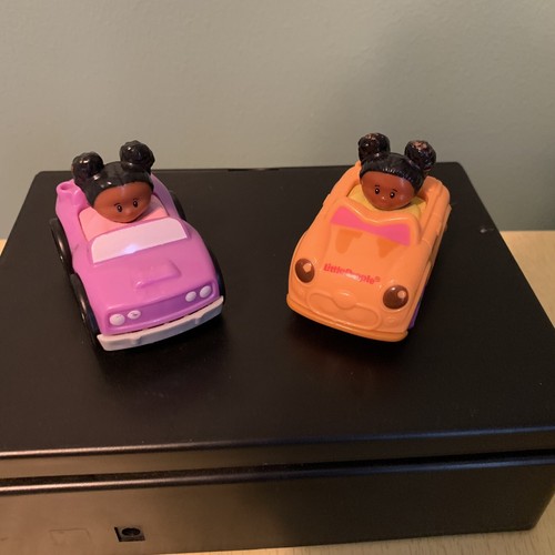 Little People Cars African American Girls Twins Mattel 2013/2014 Orange& Purple