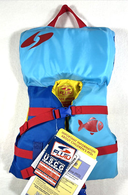 Fluid Aquatics Life Jacket Vest Infant Boy Blue USCG Approved  30lbs NEW