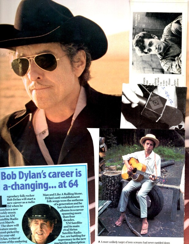Singer-guitarist BOB DYLAN: 120+ separate clippings pages lot - 3/4 pound!