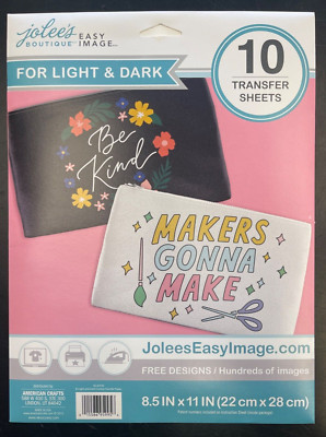 Jolee's Easy Image Transfer Sheets 8.5"X11" 10/Pkg-For Light &amp; Dark ...