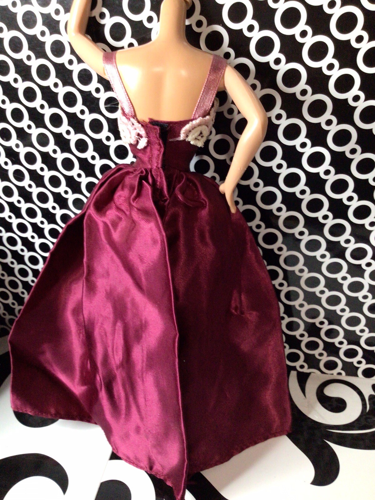 Vintage Barbie Clone MOD SHILLMAN? Doll Clothes handmade?silky Gown