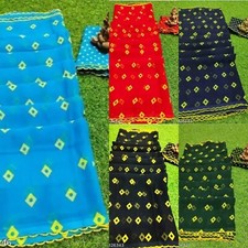 Women's Georgette printed saree with Running blouse