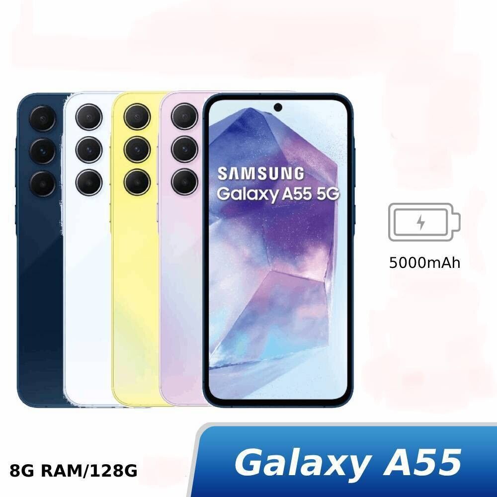 NEW Samsung Galaxy A55 5G 128GB & 256GB +8GB RAM Unlocked NEW Samsung Galaxy A55 5G 128GB & 256GB +8GB RAM Unlocked