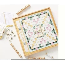 Anthropologie Bistro Garden Tile Butterfly Scrabble Board Game Pristine NIB