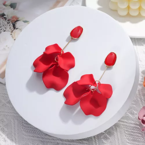 Moda Mujeres Pétalos de Rosa Borla Pendientes Joyería Pendientes Colgantes Largos Nuevos - Imagen 22 de 29