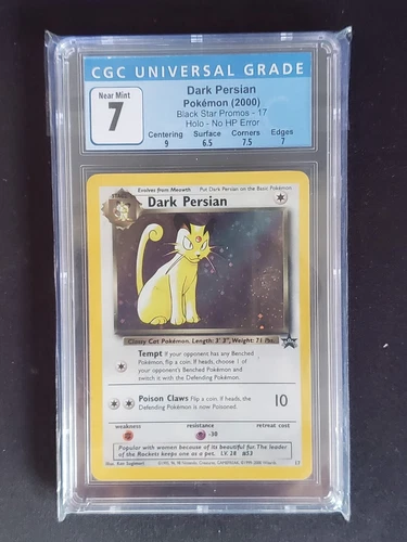 Dark Persian 17 Black Star Promo NO HP ERROR Holo Pokemon TCG Card CGC 7 NM