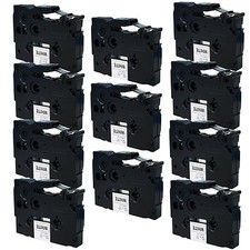 10PK 12mm Label tape For Brother P-Touch PT-1100 TZ-231 TZe-231 Black on White