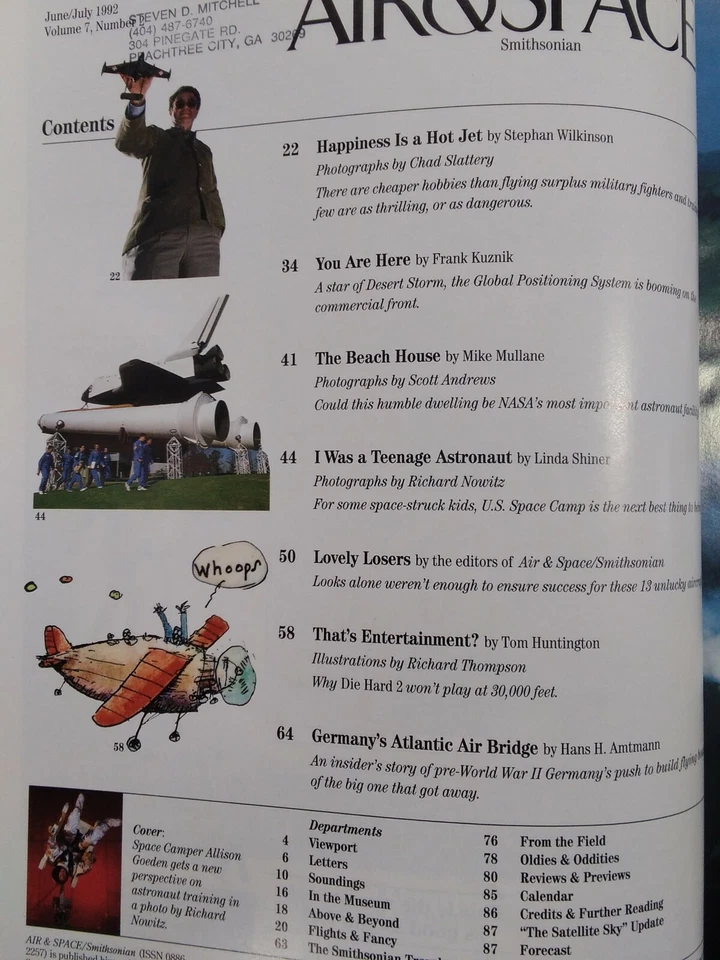 Air & Space Magazine Smithsonian Rare Vtg 1992 Private Military Jets Rolex Ad - Image 3 of 4