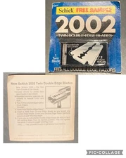 1974 Schick 2002 Twin Double Edge Razor Blades 1 TWIN BLADE Sealed Brand New