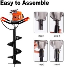 72CC Post Hole Digger with 4" 8" 12" Auger, Powerful Gas Engine for Digging
