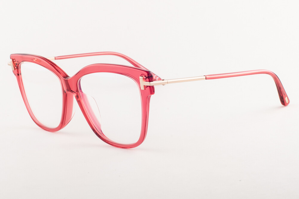 Tom Ford 5704 066 Transparent Red / Blue Block Eyeglasses Tom Ford 5704 066 Transparent Red / Blue Block Eyeglasses