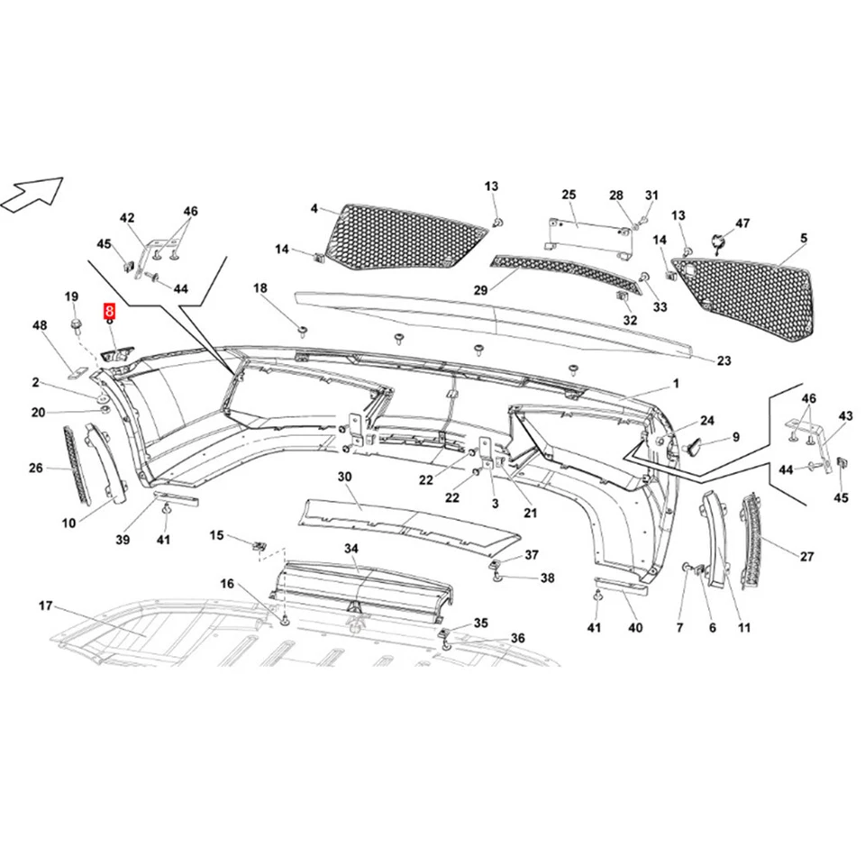 Luz indicadora de parachoques delantero izquierdo para Lamborghini Gallardo 2004-2014 Foto 3 de 4