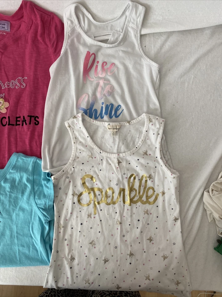 Lot of 7 girls shirts by Children's Place,Faded Glory Self-Esteem 7/8 - Image 2 of 4