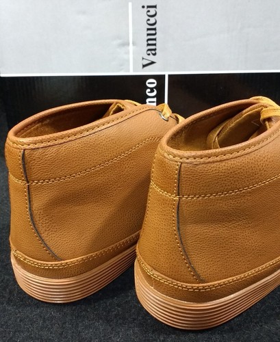 New Franco Vanucci Mens Lace Up Chukka Sneakers 8675 Tan (Size 10.5 Fits 9.5) - Picture 4 of 6