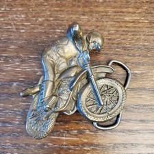 VINTAGE 1977 DIRT BIKE MOTORCROSS BRASS BELT BUCKLE 3273 Motorcycle 3.45wx 2.40h