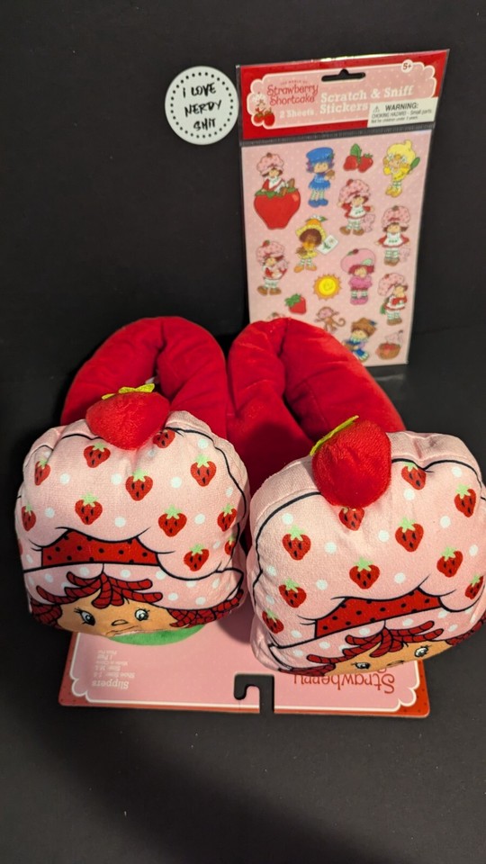 Strawberry Shortcake Adult Bedroom Slippers & Sticker Pack eBay