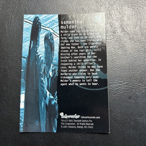 Jb101a The X-Files Seasons 4 & 5 2001 #53 Samantha Mulder Brianne Benitz - Picture 2 of 2