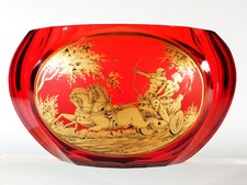 Moser ° glass ° cut glass ° gold painting ° chariot ° design J.M.Pohl Haida