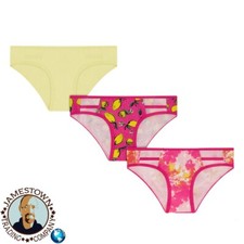 No Boundaries 3-Pair Womens Cheeky Underwear Panties Cotton Blend Large