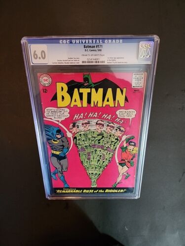 Batman #171 6.0 cgc (DC 1965) 1st Appearance Silver Age Riddler - Picture 1 of 6