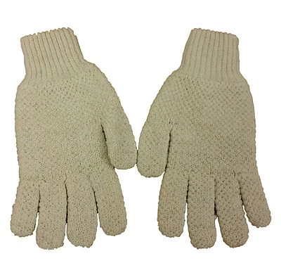 Herren/Damen JAGD REITHANDSCHUHE geölt British Aran Wolle creme S-XXL BRANDNEU MIT ETIKETT