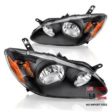Headlight Assembly Compatible with 2003 OE-Black/Amber/Clear Fit 03-08 Corolla