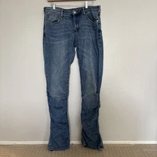 Anthropologie Pilcro Low-Rise Ruched Boot Jeans Sz 30 Boho Western Indie