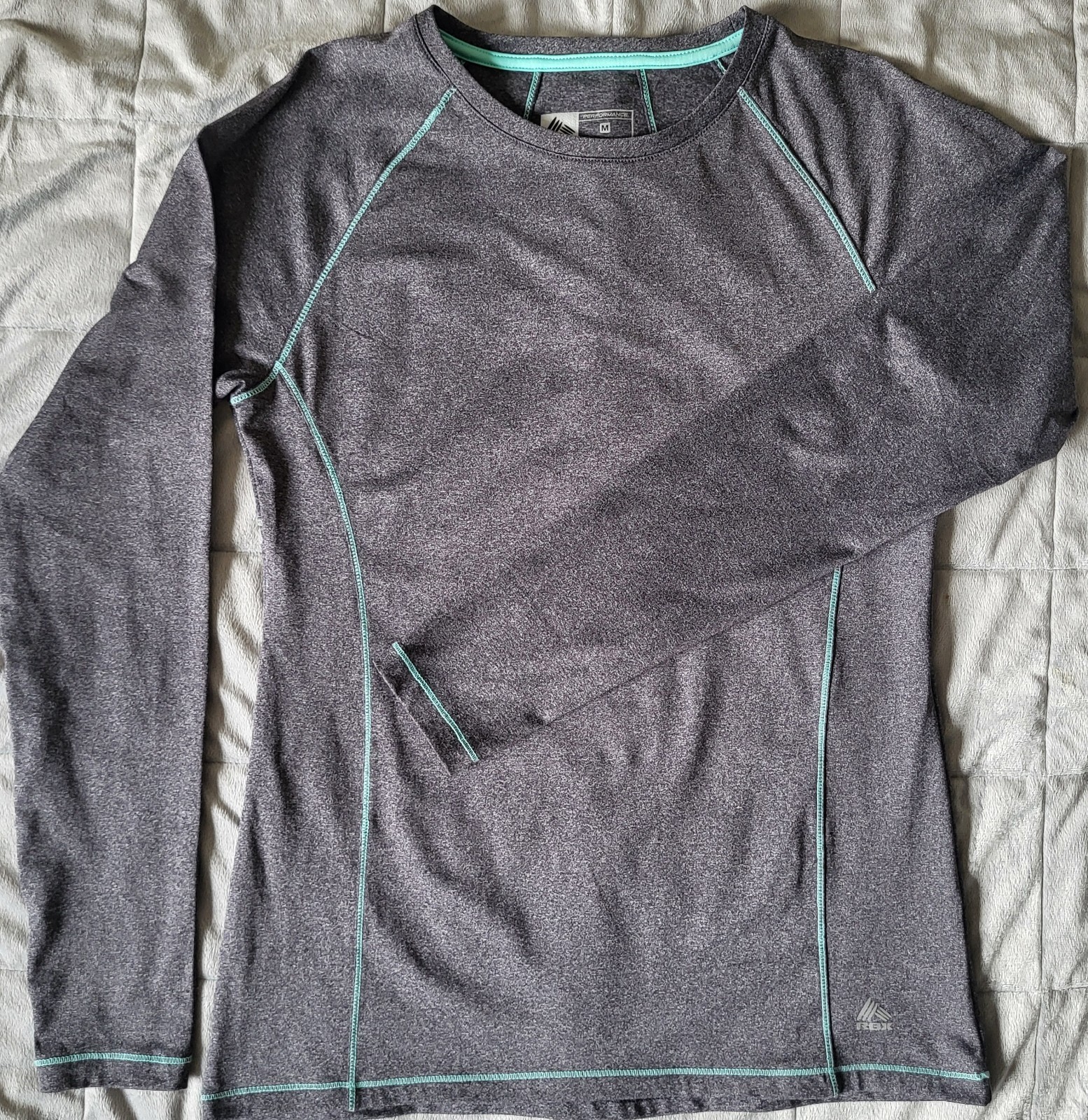 RBX Mens Long Sleeve Compression Shirt Active Performance Gray Size M