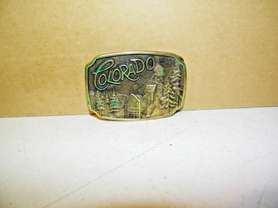 VTG. COLORADO Mine Mill Belt Buckle 1976 Solid Brass Heritage Mint LTD. #R-C594
