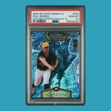 2024 WC Auto Mania CV Paul Skenes #PS2 Hex Mojo Painted Eagle 9   1/1 PSA 10!!!