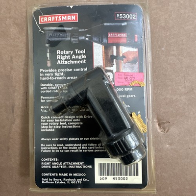 #ad New Craftsman Tools 9 53002 Rotary Tool Right Angle Attachment 90 Degree $24.99