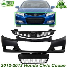 Front Bumper Cover Grille Assembly Kit For 2012-2013 Honda Civic Coupe
