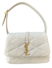 Saint Laurent White Quilted Lambskin Le 57 Shoulder Bag, Brand New, From Outlet