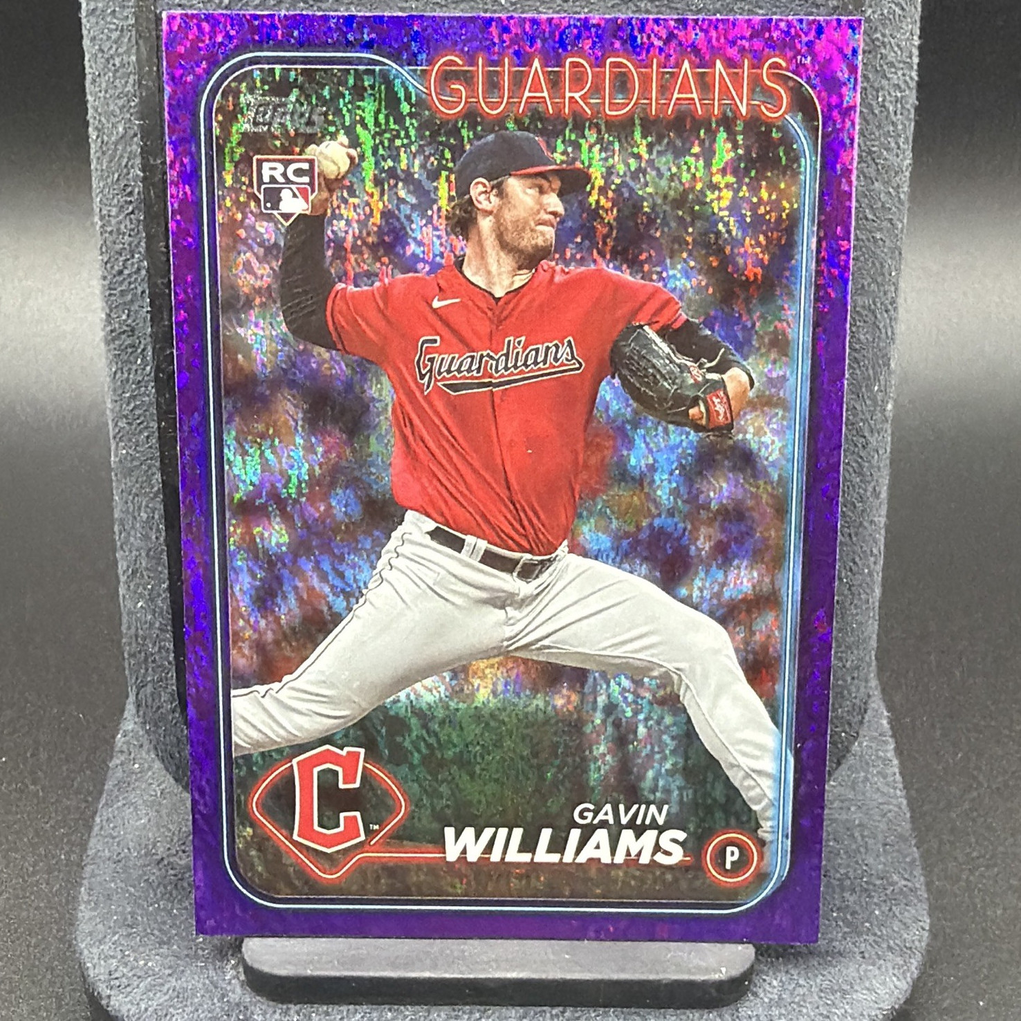 2024 Topps Series 1 Gavin Williams Guardians Purple Holofoil RC /799 # 242