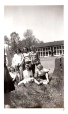 50s American Greaser Girls Group Vintage Photo Snapshot California